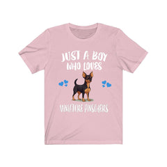 Just A Boy Who Loves Miniature Pinschers Dogs Shirt - Miniature Pinscher print design