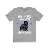 Just A Boy Who Loves Newfoundlands Dogs Shirt, Dog Lover Shirt, Newfoundland Dog, Animal Toddler Infant Kids Gift T-Shirt Image 1