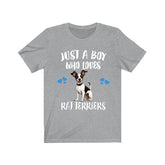 Just A Boy Who Loves Rat Terriers Dogs Shirt, Dog Lover Shirt, Rat Terrier Dog, Animal Toddler Infant Kids Gift T-Shirt Image 1