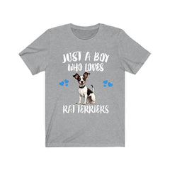 Just A Boy Who Loves Rat Terriers Dogs Shirt - Rat Terrier print design