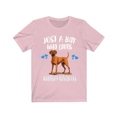 Just A Boy Who Loves Rhodesian Ridgebacks Dogs Shirt - Rhodesian Ridgeback print design