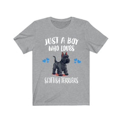Just A Boy Who Loves Scottish Terriers Shirt - Scottish Terrier print design