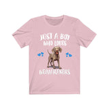 Just A Boy Who Loves Weimaraners Dogs Shirt, Dog Lover Shirt, Weimaraner Dog, Animal Toddler Infant Kids Gift T-Shirt Image 4