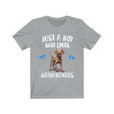 Just A Boy Who Loves Weimaraners Dogs Shirt, Dog Lover Shirt, Weimaraner Dog, Animal Toddler Infant Kids Gift T-Shirt Image 1