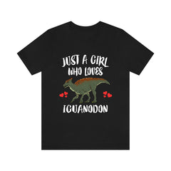 Just a girl who loves iguanodon Cretaceous herbivore dinosaur tee