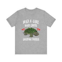Just a girl who loves snapping turtles freshwater reptile tee