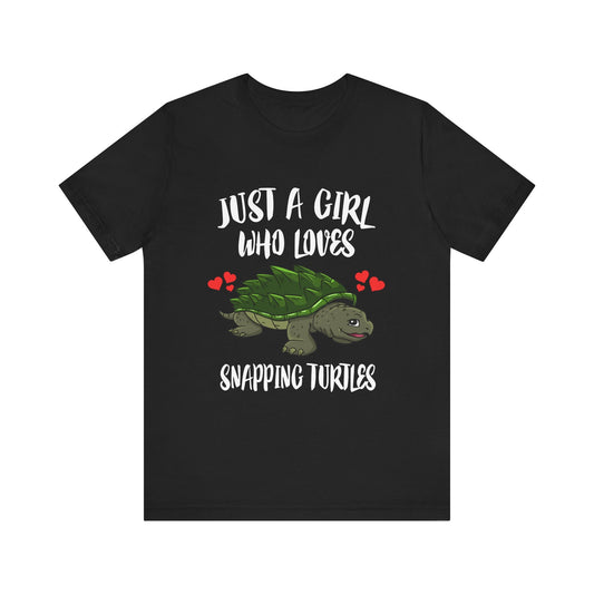 Just a girl who loves snapping turtles freshwater reptile tee