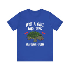 Just a girl who loves snapping turtles freshwater reptile tee