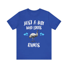 Just A Boy Who Loves Emus Birds Shirt - emu print design