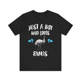 Just A Boy Who Loves Emus Birds Shirt, Emu Lover Shirt, Emu Lover Gift, Bird Shirt, Animal Adult Toddler Kids T-Shirt Image 3