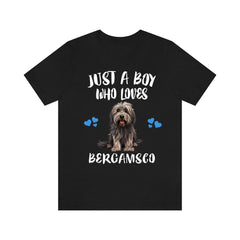 Just a boy who loves Bergamasco Italian alpine sheepdog tee
