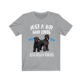 Just A Boy Who Loves Black Russian Terriers Shirt, Dog Lover Shirt, Black Russian Terrier Dog, Animal Toddler Infant Kids Gift T-Shirt Image 1