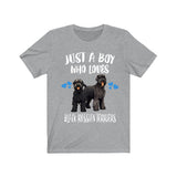 Just A Boy Who Loves Black Russian Terriers Shirt, Dog Lover Shirt, Black Russian Terrier Dog, Animal Toddler Infant Kids Gift T-Shirt Image 1