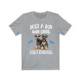 Just A Boy Who Loves Cesky Terriers Shirt, Dog Lover Shirt, Cesky Terrier Dog, Animal Toddler Infant Kids Gift T-Shirt Image 1