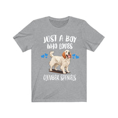 Just a boy who loves Clumber spaniels English sporting gun dog tee