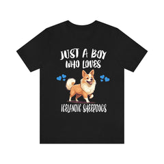 Just a boy who loves Icelandic sheepdogs Viking Nordic herding dog tee