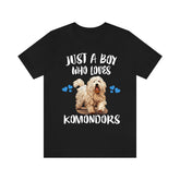 Just A Boy Who Loves Komondors Shirt, Dog Lover Shirt, Komondor Dog, Animal Toddler Infant Kids Gift T-Shirt Image 1
