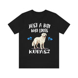 Just A Boy Who Loves Kuvasz Shirt, Dog Lover Shirt, Kuvasz Dog, Animal Toddler Infant Kids Gift T-Shirt Image 1