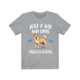 Just A Boy Who Loves Norwegian Buhunds Dogs Shirt, Dog Lover Shirt, Norwegian Buhund Dog, Animal Toddler Infant Kids Gift T-Shirt Image 3
