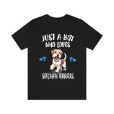Just A Boy Who Loves Sealyham Terriers Dogs Shirt, Dog Lover Shirt, Sealyham Terrier Dog, Animal Toddler Infant Kids Gift T-Shirt Image 1