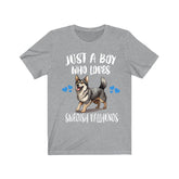 Just A Boy Who Loves Swedish Vallhunds Dogs Shirt, Dog Lover Shirt, Swedish Vallhund Dog, Animal Toddler Infant Kids Gift T-Shirt Image 1