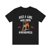 Just A Girl Who Loves Boerboels Shirt, Dog Lover Shirt, Boerboel Dog, Animal Toddler Infant Kids Gift T-Shirt Image 1