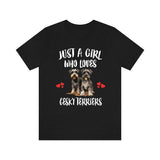 Just A Girl Who Loves Cesky Terriers Shirt, Dog Lover Shirt, Cesky Terrier Dog, Animal Toddler Infant Kids Gift T-Shirt Image 1