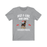 Just A Girl Who Loves Manchester Terriers Shirt, Dog Lover Shirt, Manchester Terrier Dog, Animal Toddler Infant Kids Gift T-Shirt Image 1