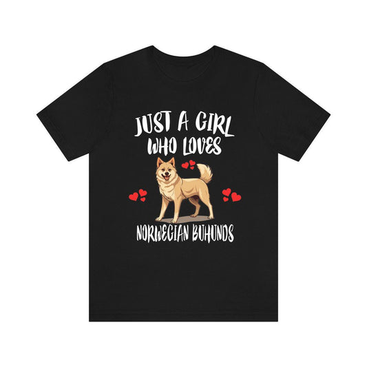Just A Girl Who Loves Norwegian Buhunds Shirt - norwegian buhund print design