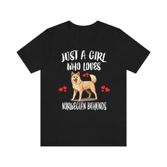 Just A Girl Who Loves Norwegian Buhunds Shirt - norwegian buhund print design