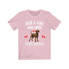 Just A Girl Who Loves Plott Hounds Dogs Shirt - Plott Hound print design