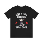 Just A Girl Who Loves Pumi Dogs Shirt, Dog Lover Shirt, Pumi Dog, Animal Toddler Infant Kids Gift T-Shirt Image 1
