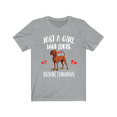 Just A Girl Who Loves Redbone Coonhounds Dogs Shirt, Dog Lover Shirt, Redbone Coonhound Dog, Animal Toddler Infant Kids Gift T-Shirt Image 1