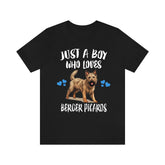 Just A Boy Who Loves Berger Picards Shirt, Dog Lover Shirt, Berger Picard Dog, Animal Toddler Infant Kids Gift T-Shirt Image 1