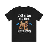 Just A Boy Who Loves Berger Picards Shirt, Dog Lover Shirt, Berger Picard Dog, Animal Toddler Infant Kids Gift T-Shirt Image 1