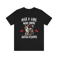 Just A Girl Who Loves Swedish Vallhunds Dogs Shirt, Dog Lover Shirt, Swedish Vallhund Dog, Animal Toddler Infant Kids Gift T-Shirt Image 2