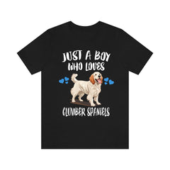 Just a boy who loves Clumber spaniels English sporting gun dog tee