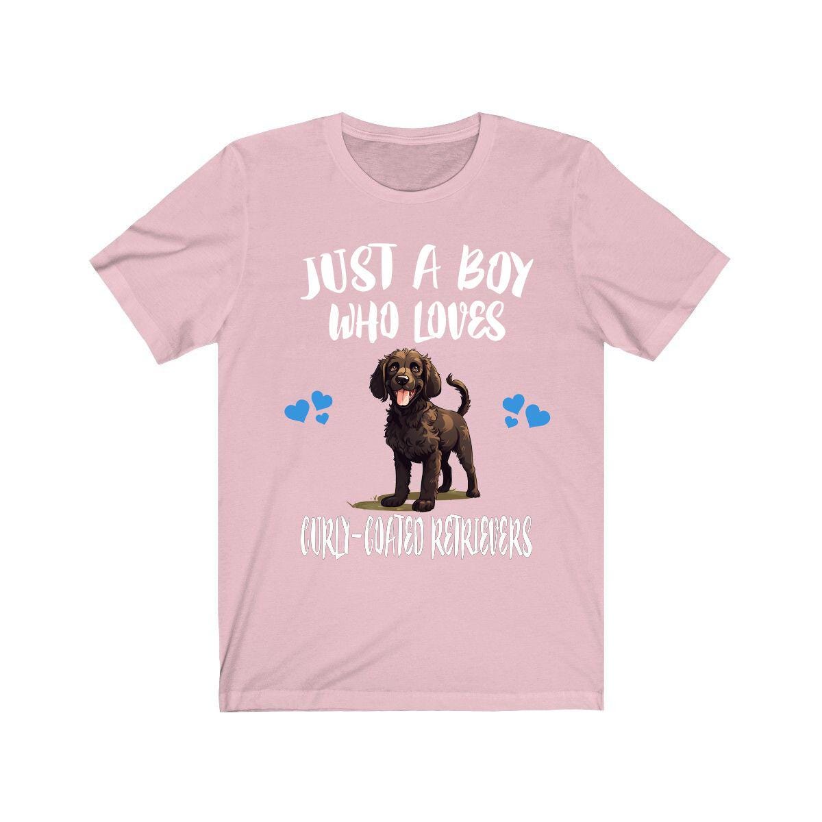Just a boy who loves curly coated retrievers English sporting dog tee