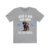 Just A Boy Who Loves Curly Coated Retrievers Shirt, Dog Lover Shirt, Curly Coated Retriever Dog, Animal Toddler Infant Kids Gift T-Shirt Image 1