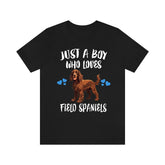 Just A Boy Who Loves Field Spaniels Shirt, Dog Lover Shirt, Field Spaniel Dog, Animal Toddler Infant Kids Gift T-Shirt Image 1
