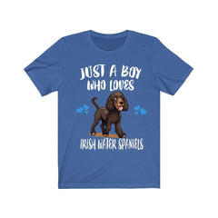 Just a boy who loves Irish water spaniels Irish sporting curly dog tee