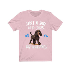 Just a boy who loves Irish water spaniels Irish sporting curly dog tee