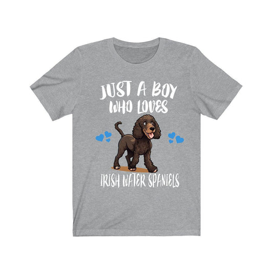 Just a boy who loves Irish water spaniels Irish sporting curly dog tee