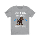 Just A Boy Who Loves Irish Water Spaniels Shirt, Dog Lover Shirt, Irish Water Spaniel Dog, Animal Toddler Infant Kids Gift T-Shirt Image 1