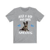 Just A Boy Who Loves Mudis Dogs Shirt, Dog Lover Shirt, Mudi Dog, Animal Toddler Infant Kids Gift T-Shirt Image 1