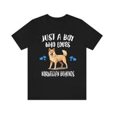 Just A Boy Who Loves Norwegian Buhunds Dogs Shirt, Dog Lover Shirt, Norwegian Buhund Dog, Animal Toddler Infant Kids Gift T-Shirt Image 1