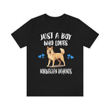 Just A Boy Who Loves Norwegian Buhunds Dogs Shirt, Dog Lover Shirt, Norwegian Buhund Dog, Animal Toddler Infant Kids Gift T-Shirt Image 1