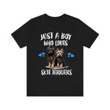 Just A Boy Who Loves Skye Terriers Dogs Shirt, Dog Lover Shirt, Skye Terrier Dog, Animal Toddler Infant Kids Gift T-Shirt Image 2
