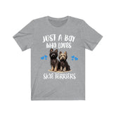 Just A Boy Who Loves Skye Terriers Dogs Shirt, Dog Lover Shirt, Skye Terrier Dog, Animal Toddler Infant Kids Gift T-Shirt Image 1