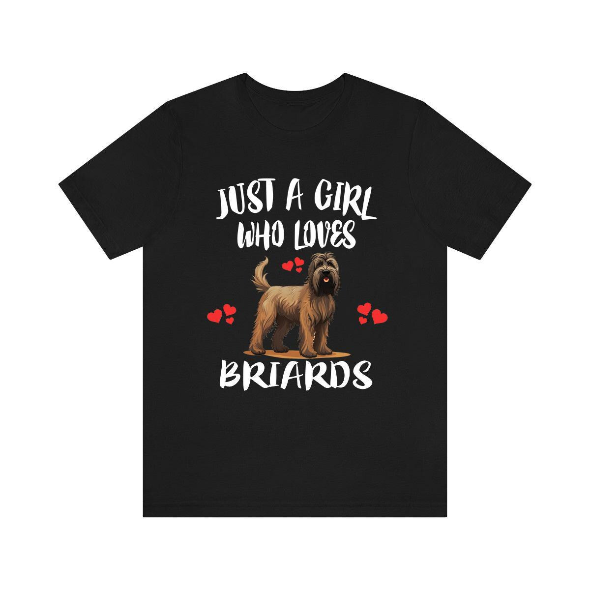 Just A Girl Who Loves Briards Shirt, Dog Lover Shirt, Briard Dog, Animal Toddler Infant Kids Gift T-Shirt Image 1